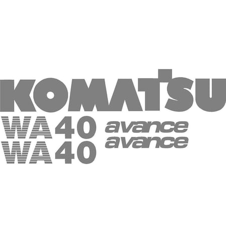 Aftermarket Komatsu Wheel Loader WA40 Decal Set with Avance Decals KOMWA40-5DECALSET